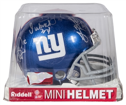 New York Giants Multi Signed Mini Helmet With 5 Signatures Including Bradshaw, Smith, Butler, Ward & Tyree (JSA)